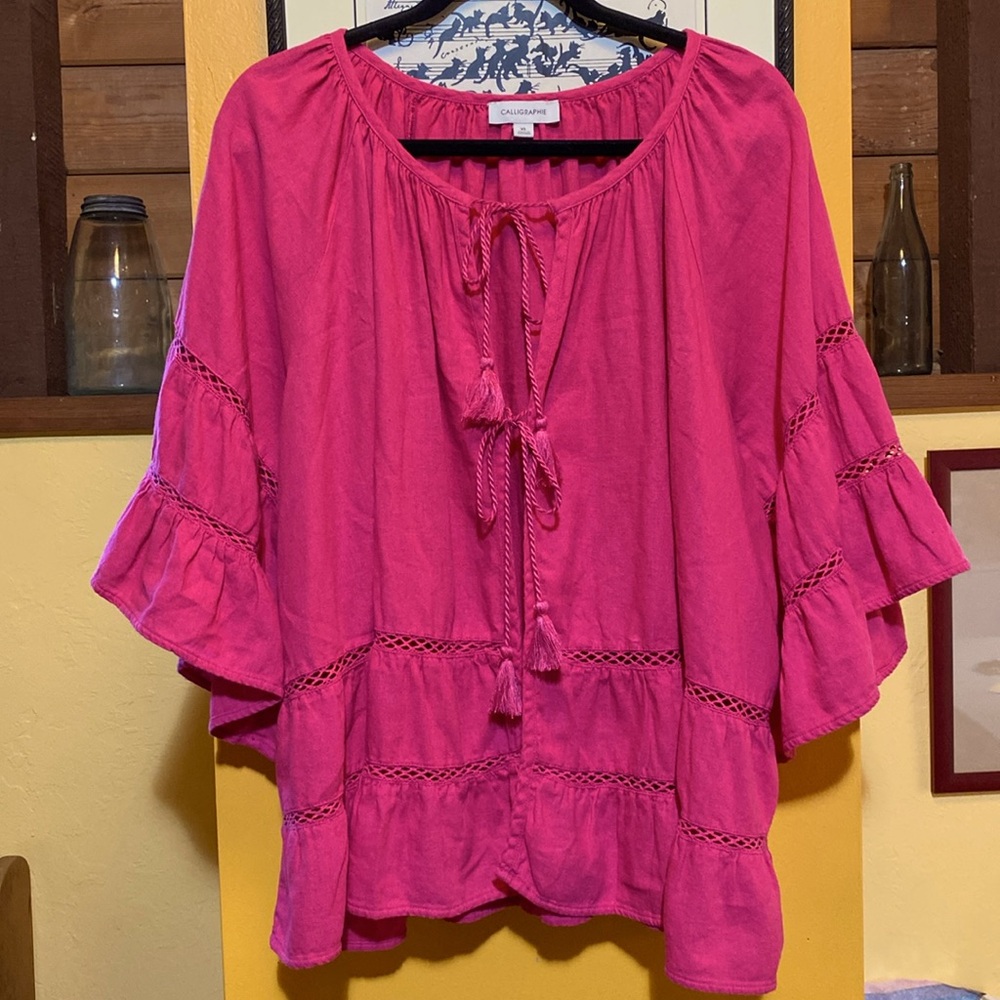 Calligraphie Linen Swing Kimono